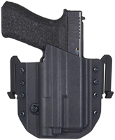 Кобура поясная правосторонняя с фонарем Зенит мини Клещ для Glock 17 2502 Черная